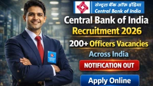 Central Bank of India Specialist Officer Recruitment 2026