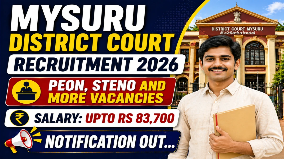 Mysuru District Court Recruitment 2026 notification